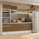 Cocina Integral Diamante Marron 300x210cm con Mesón de Madera y sin Estufa - COCINAS | Bylmo