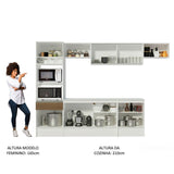 Cocina Integral Diamante Marron 300x210cm con Mesón de Madera y sin Estufa - COCINAS | Bylmo