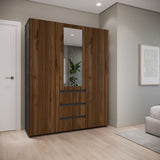 Closet Java Gales y Wengue 160x200cm con Tres Cajones y con Espejo - CLOSETS | Bylmo