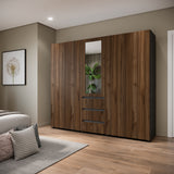Closet Java Gales y Wengue 230x200cm con Tres Cajones y con Espejo - CLOSETS | Bylmo