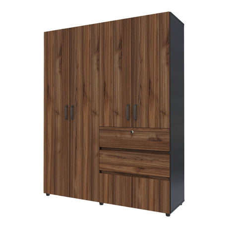 Closet Luanda Gales y Wengue 160x200cm con Tres Cajones - CLOSETS | Bylmo