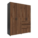 Closet Luanda Gales y Wengue 160x200cm con Tres Cajones - CLOSETS | Bylmo