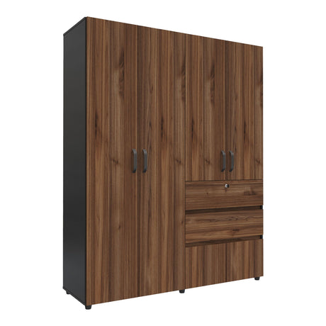 Closet Luanda Gales y Wengue 160x200cm con Tres Cajones - CLOSETS | Bylmo