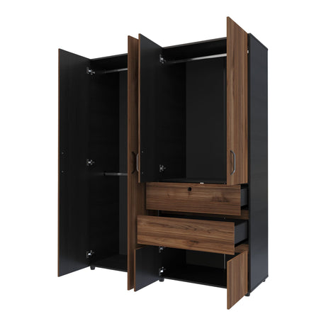 Closet Luanda Gales y Wengue 160x200cm con Tres Cajones - CLOSETS | Bylmo