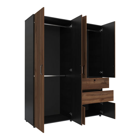 Closet Luanda Gales y Wengue 160x200cm con Tres Cajones - CLOSETS | Bylmo