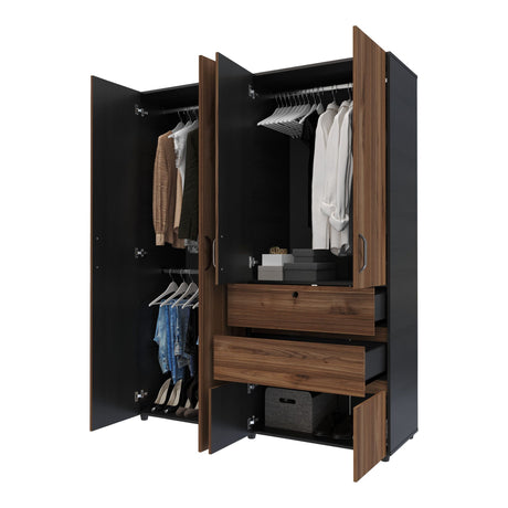 Closet Luanda Gales y Wengue 160x200cm con Tres Cajones - CLOSETS | Bylmo