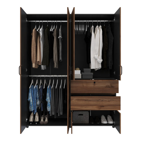 Closet Luanda Gales y Wengue 160x200cm con Tres Cajones - CLOSETS | Bylmo