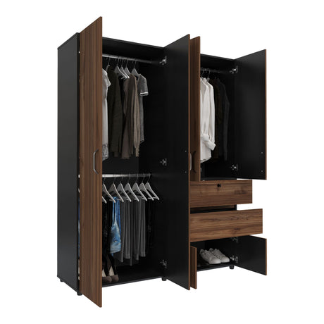 Closet Luanda Gales y Wengue 160x200cm con Tres Cajones - CLOSETS | Bylmo