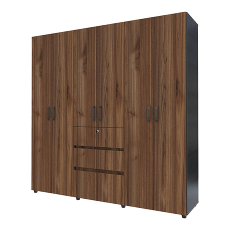 Closet Luanda Gales y Wengue 200x200cm con Dos Cajones - CLOSETS | Bylmo
