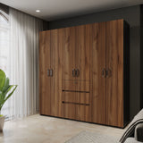 Closet Luanda Gales y Wengue 200x200cm con Dos Cajones - CLOSETS | Bylmo