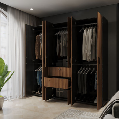 Closet Luanda Gales y Wengue 200x200cm con Dos Cajones - CLOSETS | Bylmo