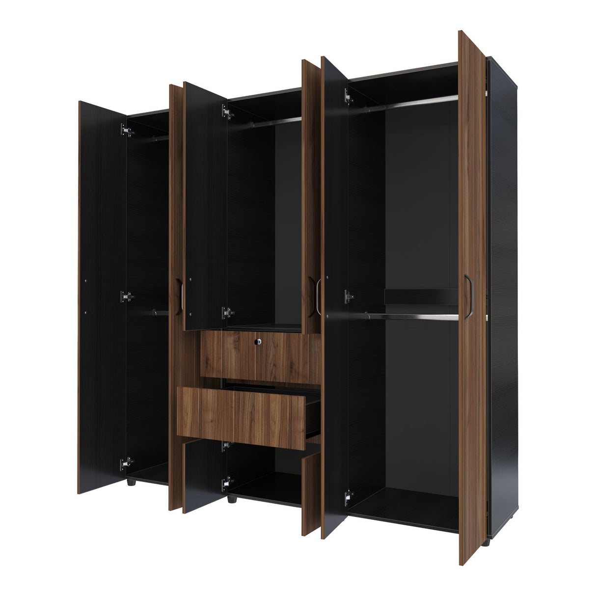 Closet Luanda Gales y Wengue 200x200cm con Dos Cajones - CLOSETS | Bylmo