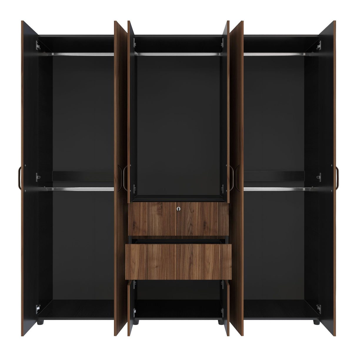 Closet Luanda Gales y Wengue 200x200cm con Dos Cajones - CLOSETS | Bylmo