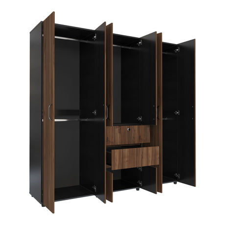 Closet Luanda Gales y Wengue 200x200cm con Dos Cajones - CLOSETS | Bylmo