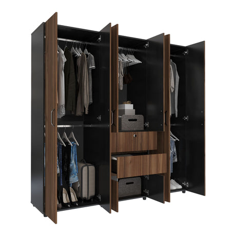 Closet Luanda Gales y Wengue 200x200cm con Dos Cajones - CLOSETS | Bylmo