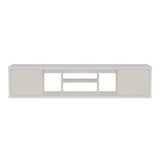 Mesa para TV Flotante Zafiro Blanco y Niebla 160x35cm con Dos Cajones y para TV Hasta 65 Pulgadas - MUEBLES DE TV | Bylmo