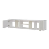 Mesa para TV Flotante Zafiro Blanco y Niebla 160x35cm con Dos Cajones y para TV Hasta 65 Pulgadas - MUEBLES DE TV | Bylmo