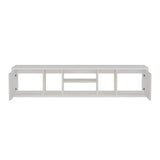 Mesa para TV Flotante Zafiro Blanco y Niebla 160x35cm con Dos Cajones y para TV Hasta 65 Pulgadas - MUEBLES DE TV | Bylmo