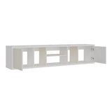 Mesa para TV Flotante Zafiro Blanco y Niebla 160x35cm con Dos Cajones y para TV Hasta 65 Pulgadas - MUEBLES DE TV | Bylmo