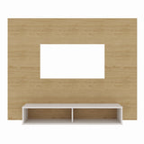 Panel de TV Flotante Rovere y Blanco 150x118cm con Dos Cajones y para TV Hasta 65 Pulgadas - MUEBLES DE TV | Bylmo