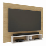 Panel de TV Flotante Rovere y Blanco 150x118cm con Dos Cajones y para TV Hasta 65 Pulgadas - MUEBLES DE TV | Bylmo