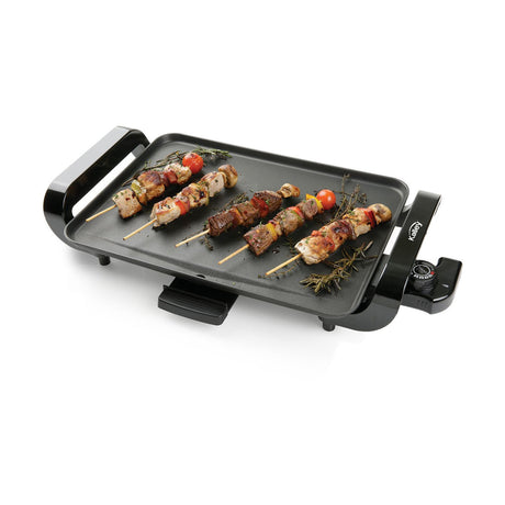 Asador Electrico Negro de Acero Inoxidable 45x9.5cm Portable