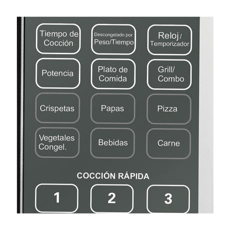 Horno Microondas Gris 48.5x29.3cm Para 25 Litros con Siete Funciones - HORNOS MICROONDAS | Bylmo