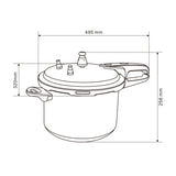 Olla de Presión Plateado De Aluminio 49.5x25.6cm de 11 Litros sin Revestimiento - OLLAS Y SARTENES | Bylmo