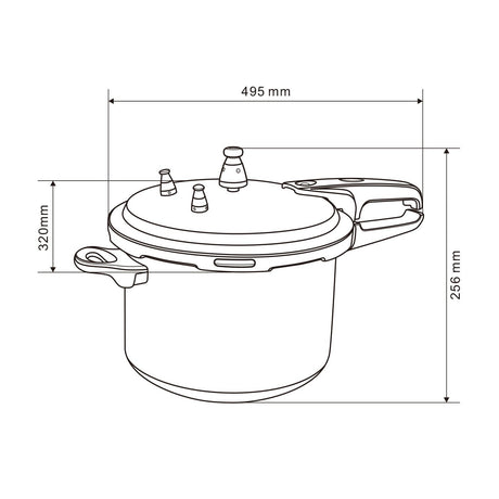 Olla de Presión Plateado De Aluminio 49.5x25.6cm de 11 Litros sin Revestimiento - OLLAS Y SARTENES | Bylmo