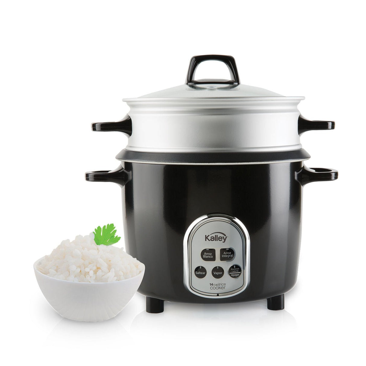 Olla Arrocera Negro y Gris 27.3x29.3cm de 1.5 Litros con Funciones Preconfiguradas - OLLAS ARROCERAS | Bylmo