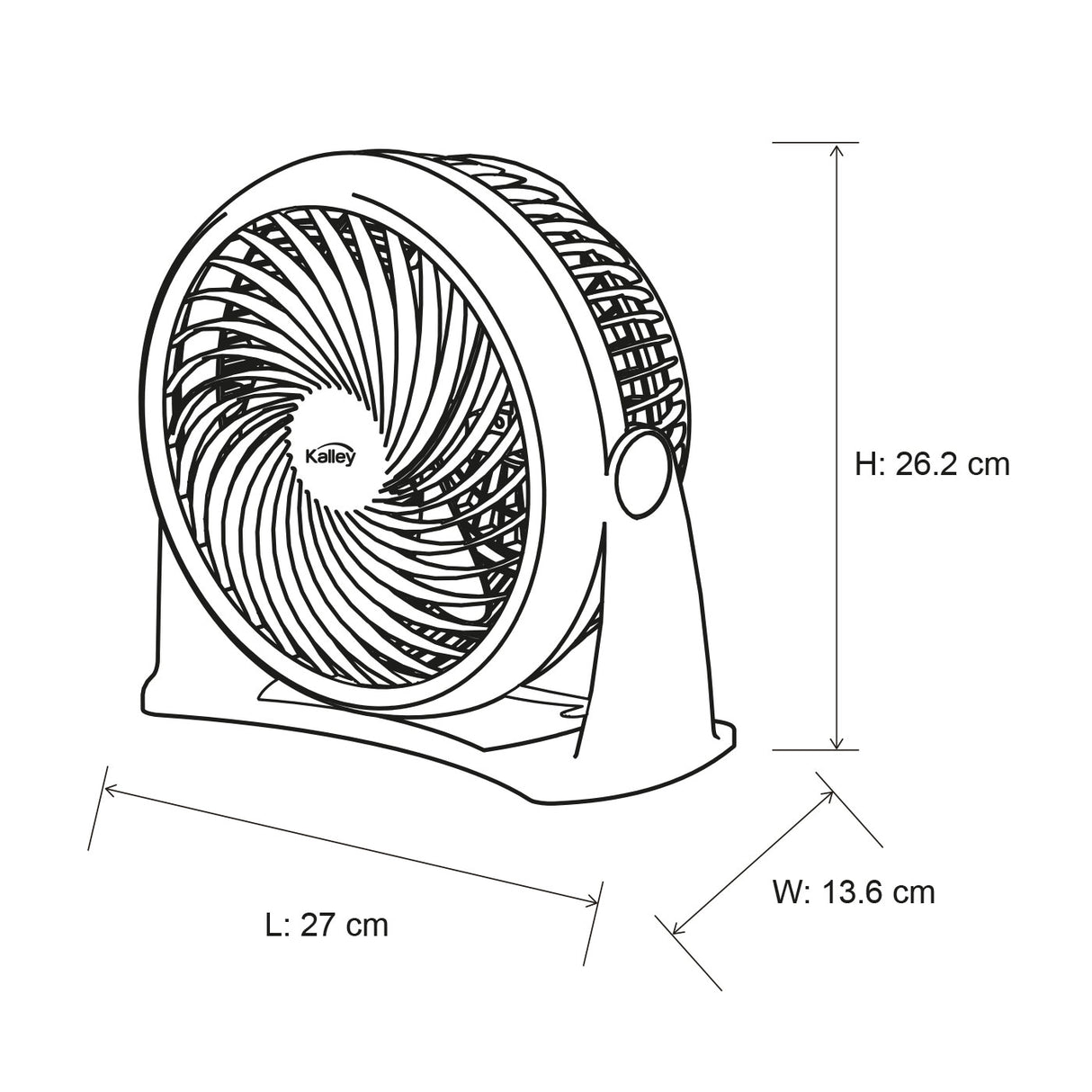 Ventilador de Mesa Negro 27x26.2cm de Tres Velocidades sin Oscilación - VENTILADORES | Bylmo