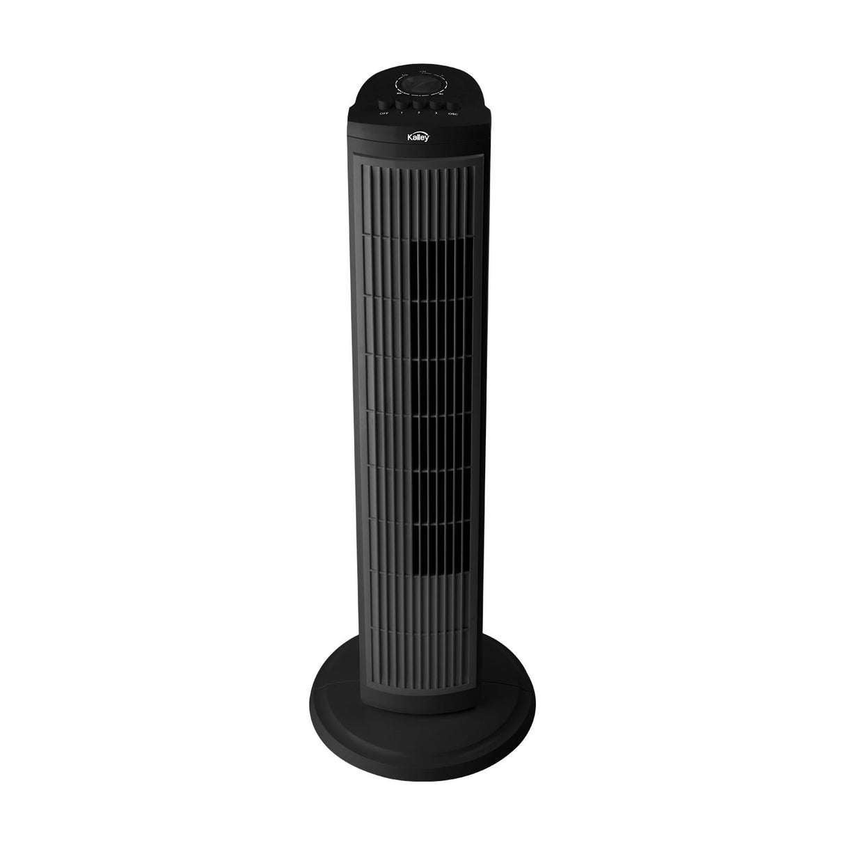 Ventilador de Torre Kalley Negro 26x76.6cm de Tres Velocidades con Oscilación y con Temporizador - VENTILADORES | Bylmo