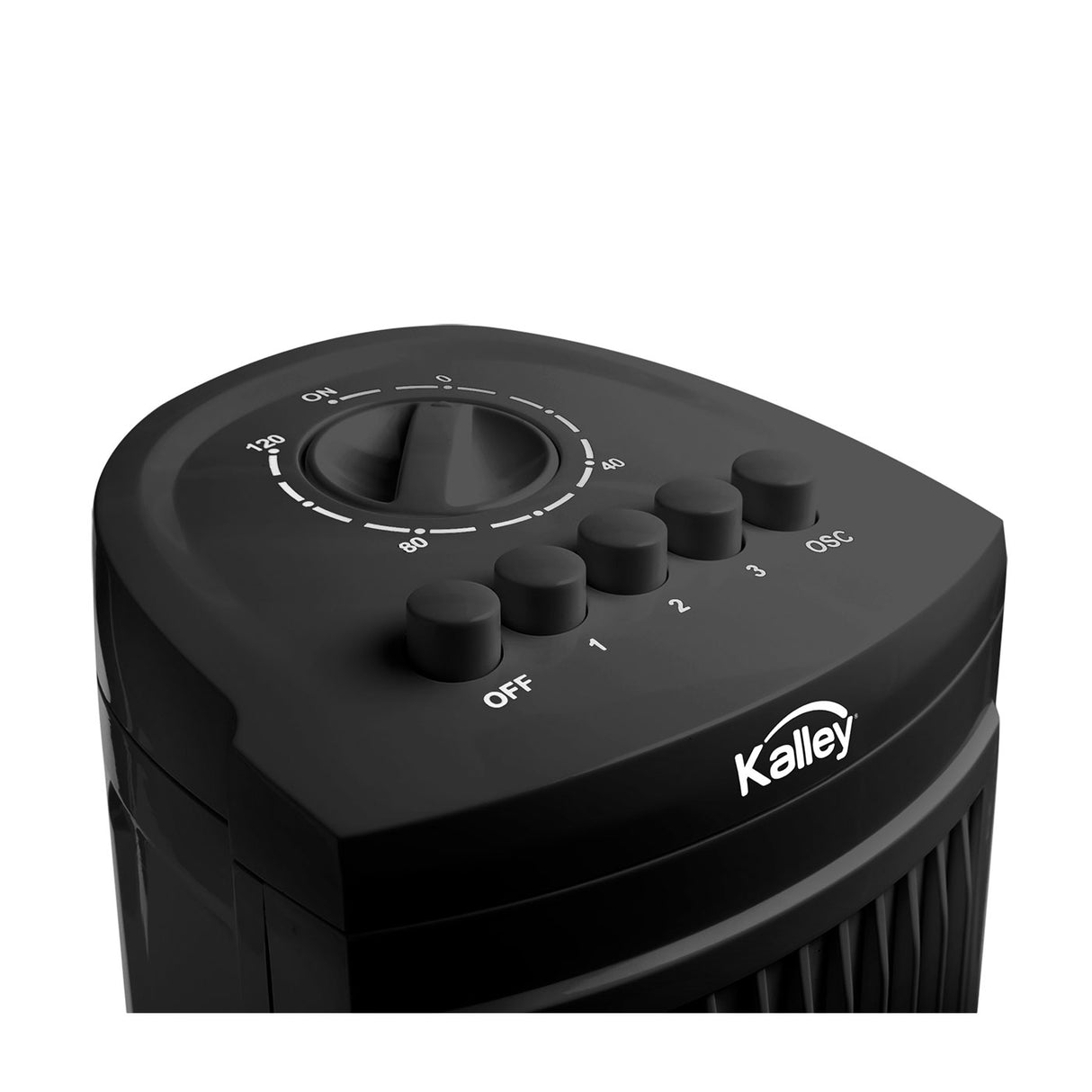 Ventilador de Torre Kalley Negro 26x76.6cm de Tres Velocidades con Oscilación y con Temporizador - VENTILADORES | Bylmo