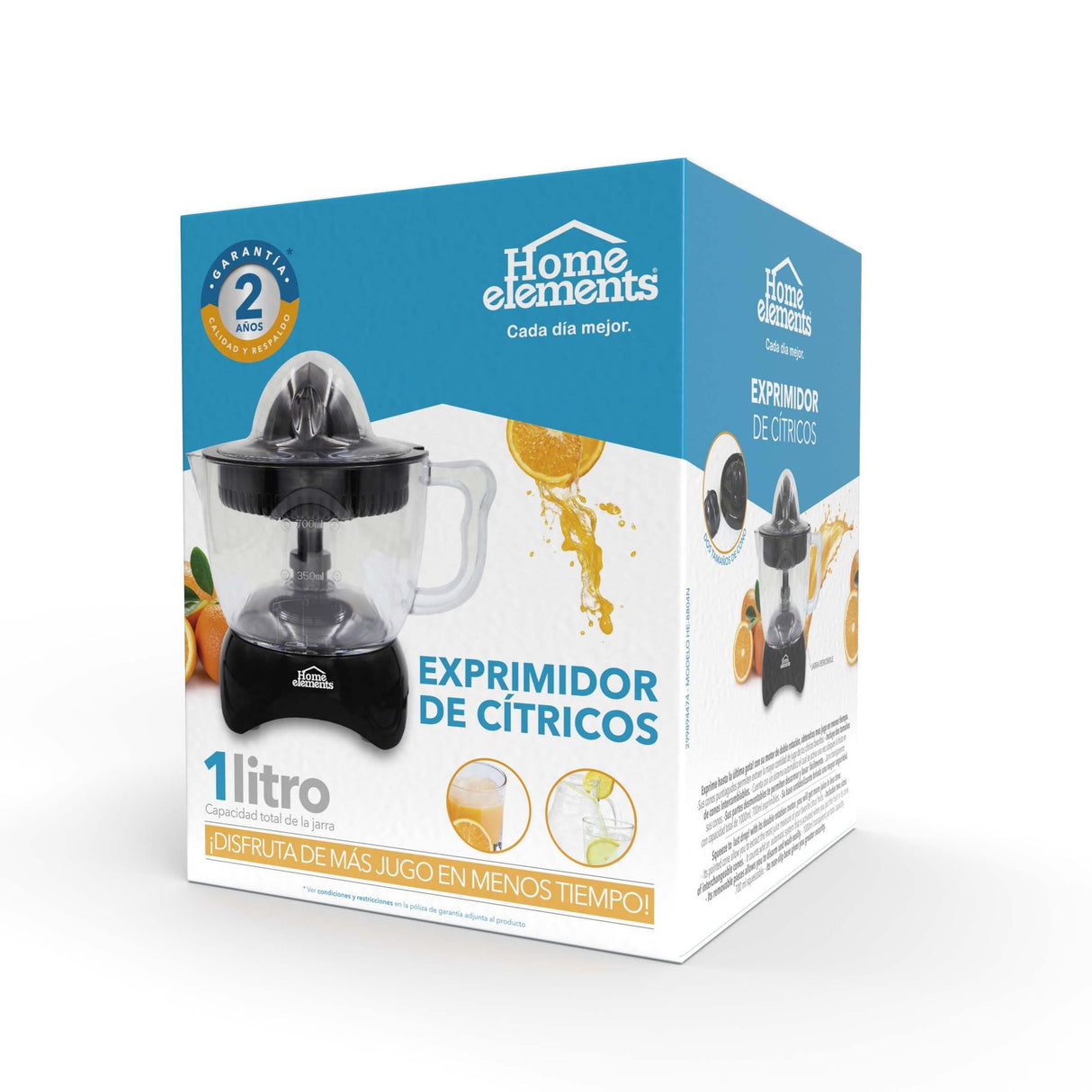 Exprimidor Duo Mix Pro Negro 14.5x19cm De 1 Litro con Base Antideslizante - EXPRIMIDORES Y EXTRACTORES | Bylmo