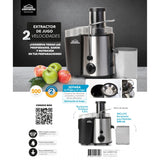 Extractor de Jugos Negro 16x32.5cm De 1.2 Litros con Base Antideslizante - EXPRIMIDORES Y EXTRACTORES | Bylmo