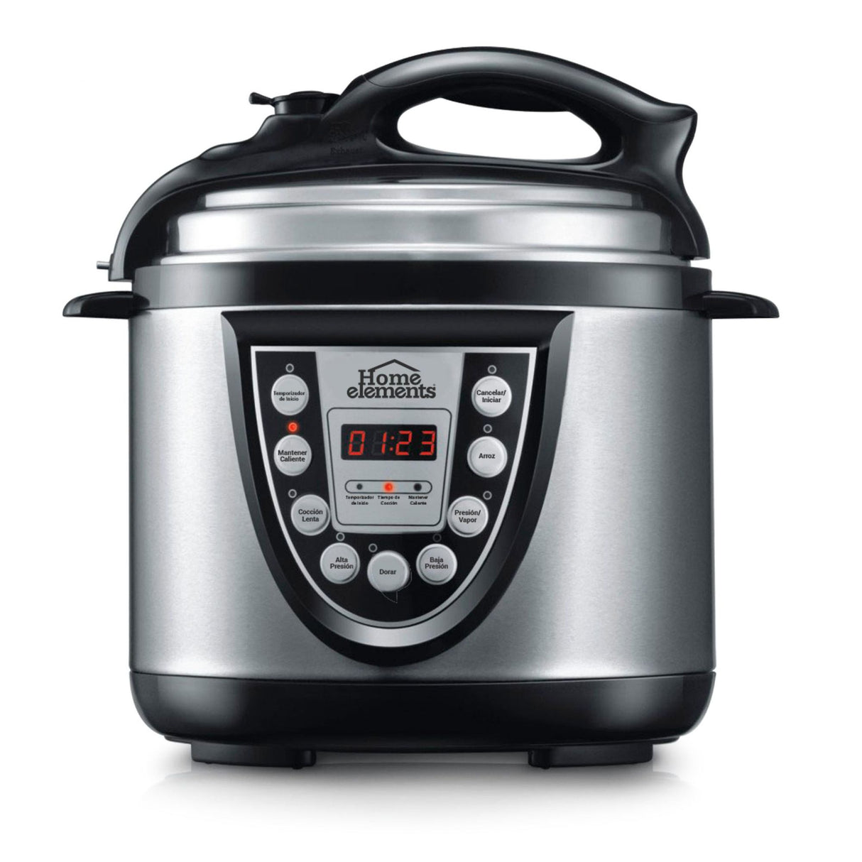 Olla Multifuncional Plateado y Negro 27.5x32cm de 4 Litros con Seis Funciones preconfiguradas - OLLAS MULTIFUNCIONALES | Bylmo