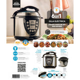 Olla Multifuncional Plateado y Negro 27.5x32cm de 4 Litros con Seis Funciones preconfiguradas - OLLAS MULTIFUNCIONALES | Bylmo