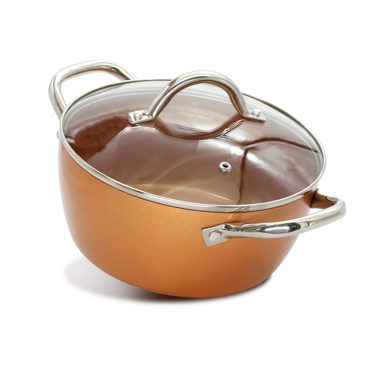 Olla Alta Cobre 23x15cm De 2.5 Litros Apta para Inducción con Mango de Acero Inoxidable - OLLAS Y SARTENES | Bylmo