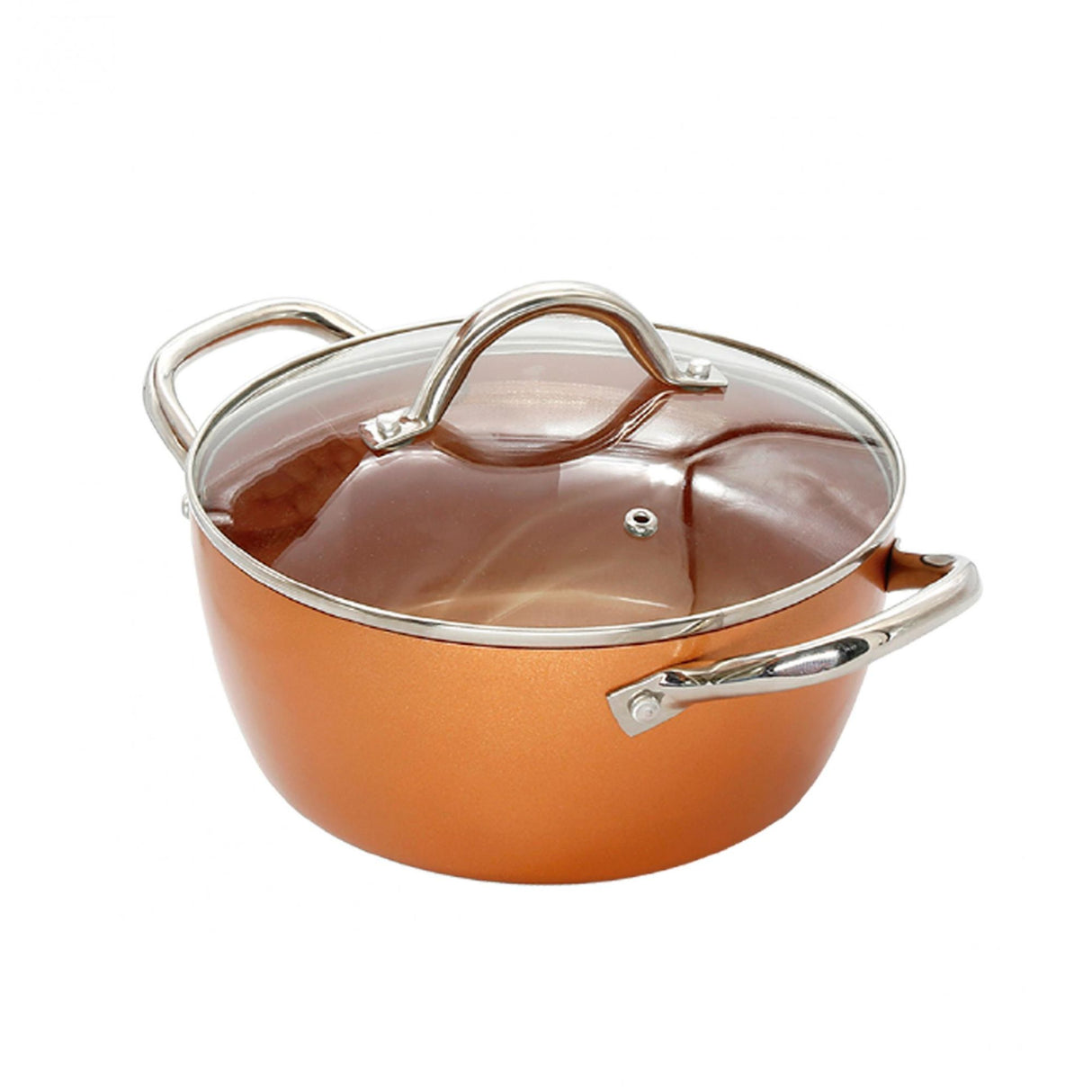 Olla Alta Cobre 23x15cm De 2.5 Litros Apta para Inducción con Mango de Acero Inoxidable - OLLAS Y SARTENES | Bylmo