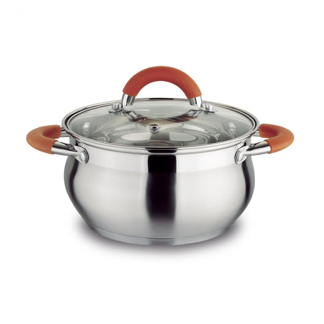 Olla Alta Plateado y Cobre 23.5x20cm De 4.6 Litros Apta para Inducción con Mango de Silicona - OLLAS Y SARTENES | Bylmo