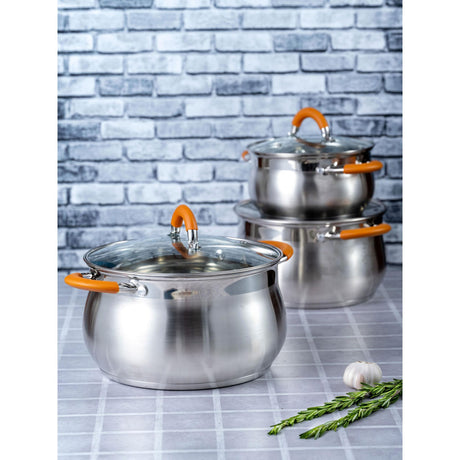 Olla Alta Plateado y Cobre 23.5x20cm De 4.6 Litros Apta para Inducción con Mango de Silicona - OLLAS Y SARTENES | Bylmo