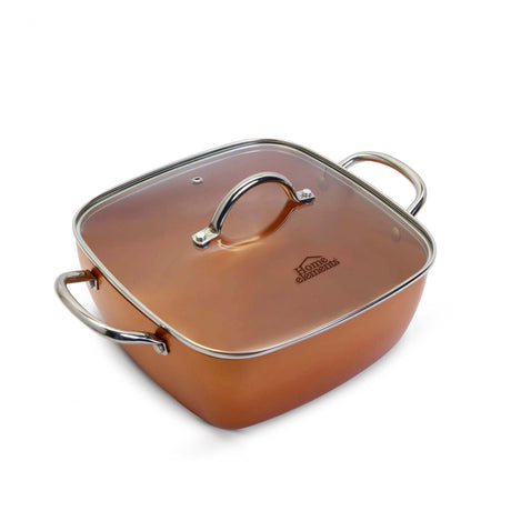 Olla Alta Cobre 25x12cm De 4 Litros Apta para Inducción con Mango de Acero Inoxidable - OLLAS Y SARTENES | Bylmo