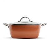 Olla Alta Cobre 25x12cm De 4 Litros Apta para Inducción con Mango de Acero Inoxidable - OLLAS Y SARTENES | Bylmo