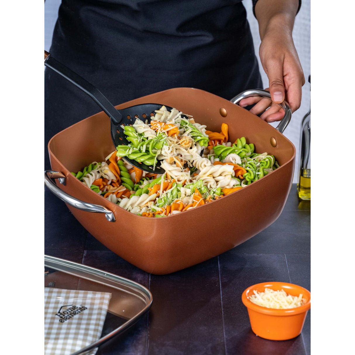 Olla Alta Cobre 25x12cm De 4 Litros Apta para Inducción con Mango de Acero Inoxidable - OLLAS Y SARTENES | Bylmo