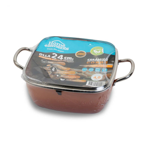 Olla Alta Cobre 25x12cm De 4 Litros Apta para Inducción con Mango de Acero Inoxidable - OLLAS Y SARTENES | Bylmo