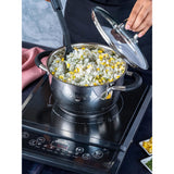 Set x 3 Ollas Plateado y Negro 19.5x17.5cm De 5.3 Litros Apta para Inducción con Mango de Silicona - OLLAS Y SARTENES | Bylmo