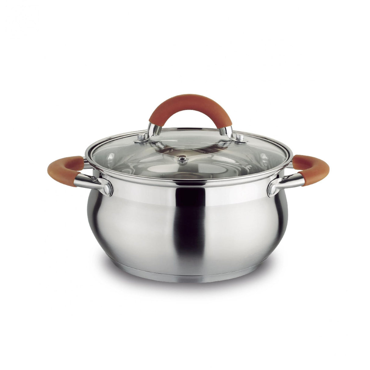 Olla Alta Plateado y Cobre 25x12cm De 6.3 Litros Apta para Inducción con Mango de Silicona - OLLAS Y SARTENES | Bylmo