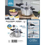 Olla de Presión Plateado y Negro 30.4x26.5cm De 11 Litros Apta para Inducción con Mango de Baquelita - OLLAS Y SARTENES | Bylmo