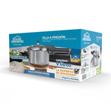 Olla de Presión Plateado y Negro 29.2x25.2cm De 9 Litros Apta para Inducción con Mango de Baquelita - OLLAS Y SARTENES | Bylmo