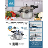 Olla de Presión Plateado y Negro 29.2x25.2cm De 9 Litros Apta para Inducción con Mango de Baquelita - OLLAS Y SARTENES | Bylmo